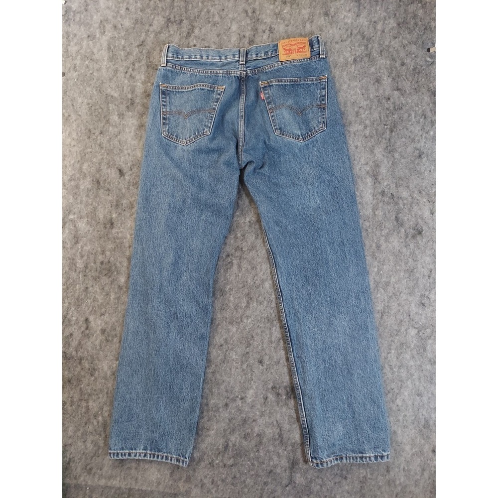 Levis 505 Jeans Mens 34x32‎ Blue Straight Leg medium Wash Cotton Red  Tab - Picture 2 of 9